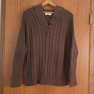 EUC Sonoma Cable Knit Pullover Hoodie Sweater Sz 2X